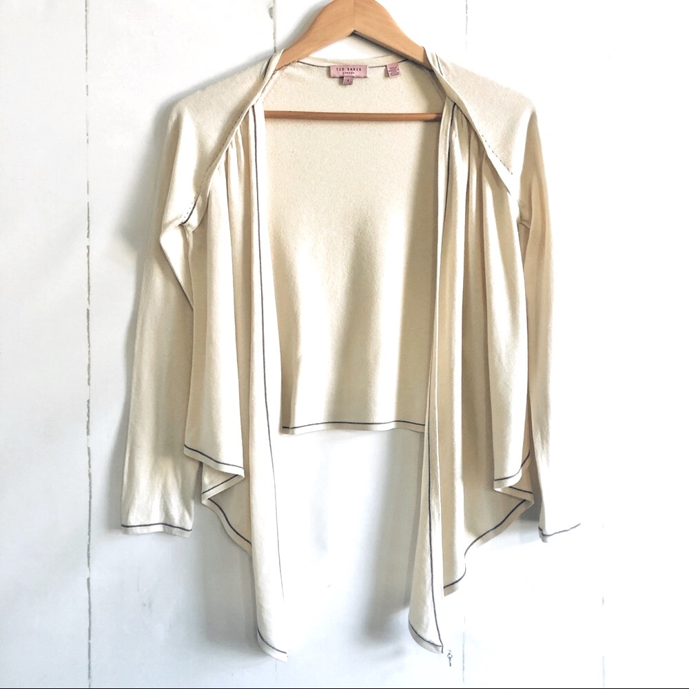 Ted Baker London Ivory Open Cardigan